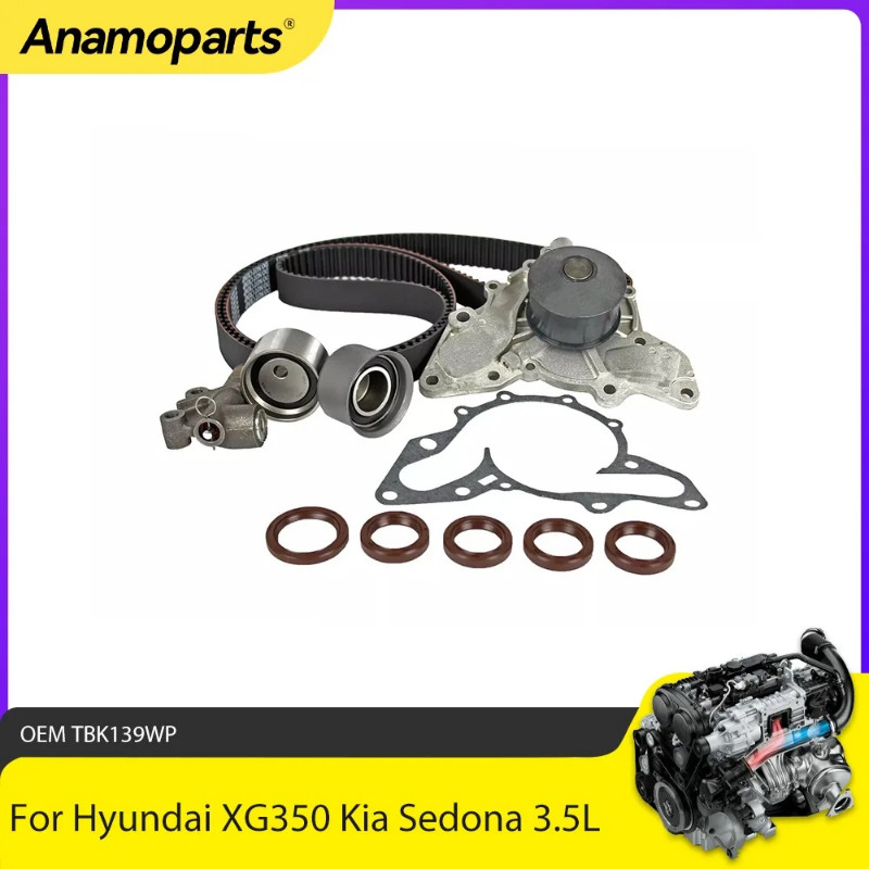 Engine Parts Timing Belt Kit Water Pump Fit 3.5L V6 GAS For Hyundai XG350 Kia Sedona Santa Fe Amant