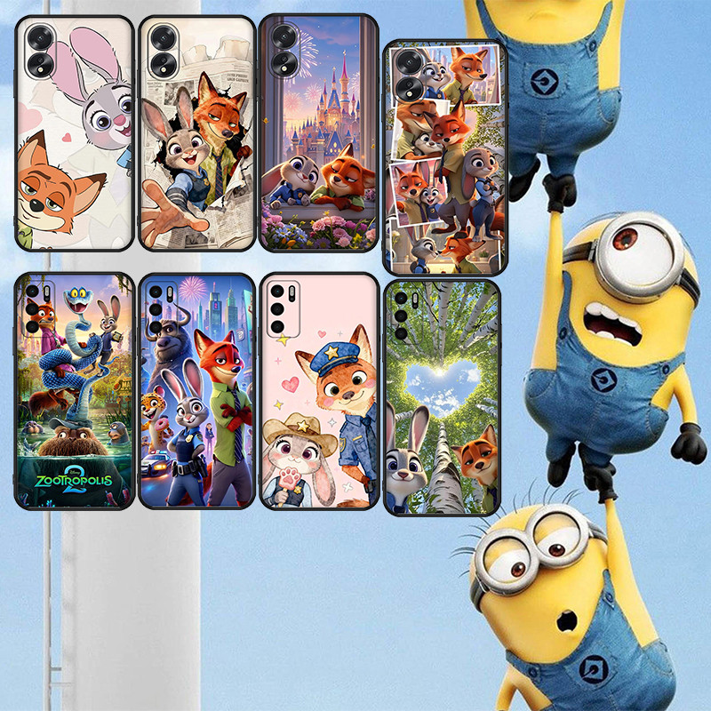 นุ่มสีดํา Vivo V7 plus Y75 Y79 V11 Pro V15 Pro V19 V20 V21 Zootopia เคสโทรศัพท์
