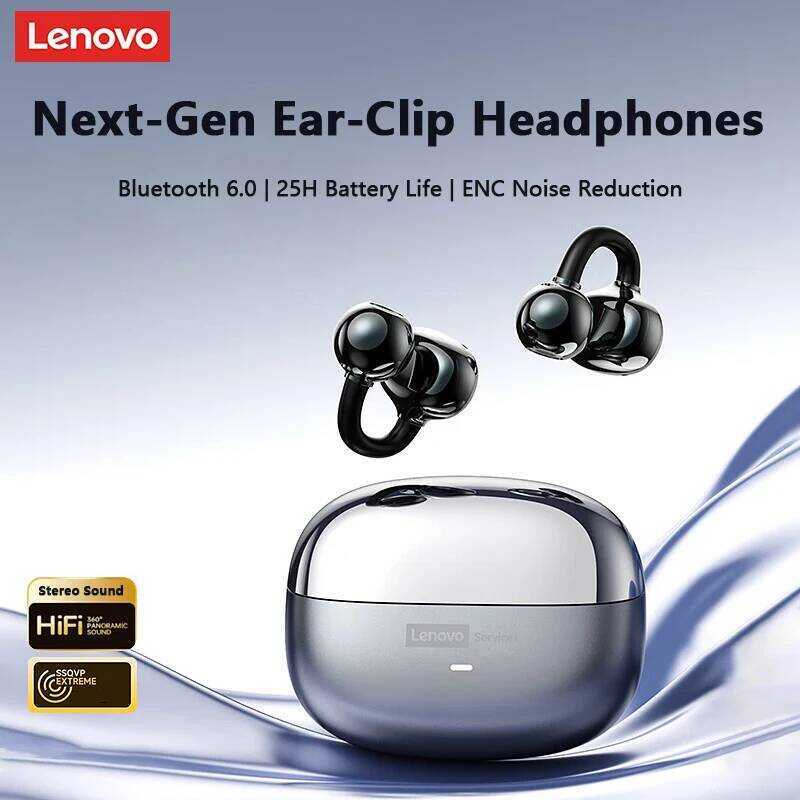 Original Lenovo LE302 OWS Wireless Bluetooth 6.0 Headset Long Battery Life Sports Ear Clip Earp Noi
