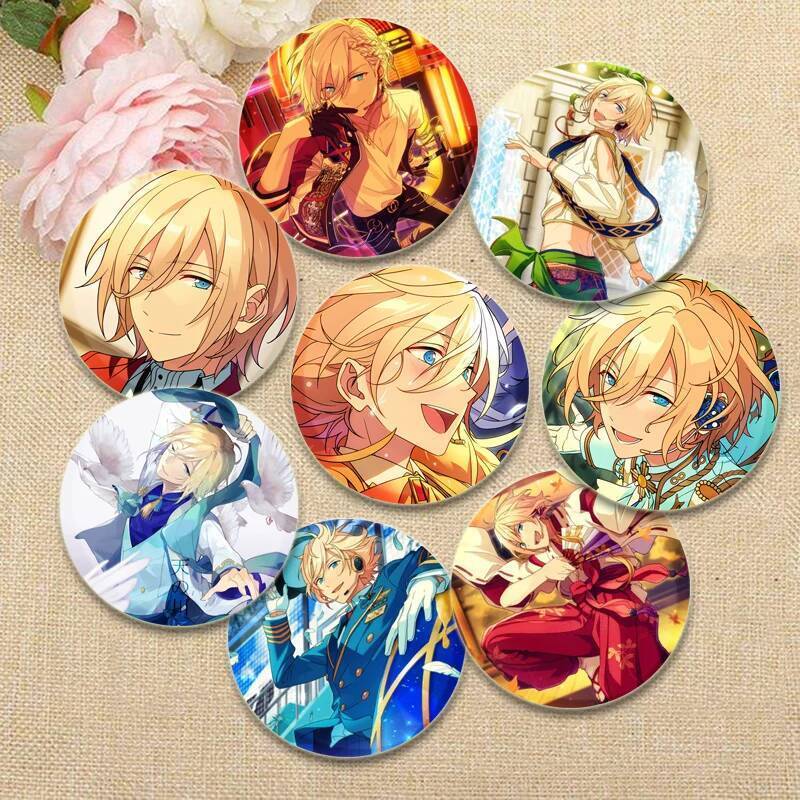 อะนิเมะ Ensemble ดาวปุ่ม Pins Eichi Tenshouin การ์ตูน Badge รอบ Creative เข็มกลัดสําหรับกระเป๋าเป้สะ