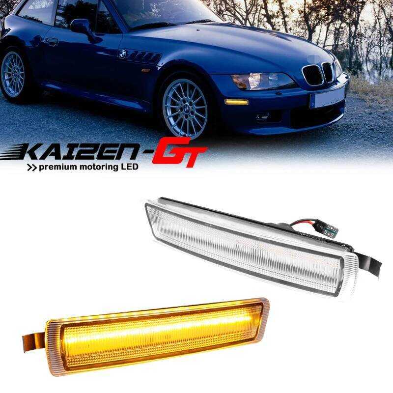 C Amber/White LED Car Front Bumper Side Marker Indior Lights For 16-2002 BMW Z3 M Coupe Turn Signal