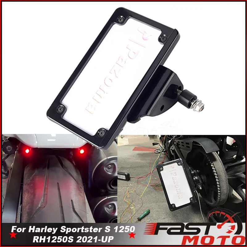 For Sportster S 1250 RH1250 RH 1250 RH1250S Side Mount Motorcycle Registration License Plate Holder