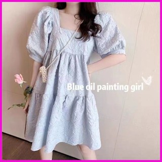 ชุดคลุมท้อง เดรสไซส์ใหญ่ หลวมและสบาย ชุดเดรสแขนพอง เสื้อผ้าส…