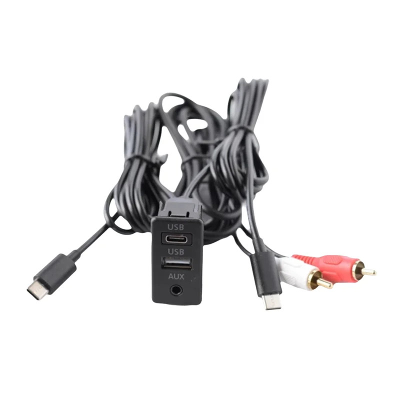 AASS-Car Android Navigation Machine AUX Panel TYPE-C+RCA Input Double USB+AUX Interface Panel Exten
