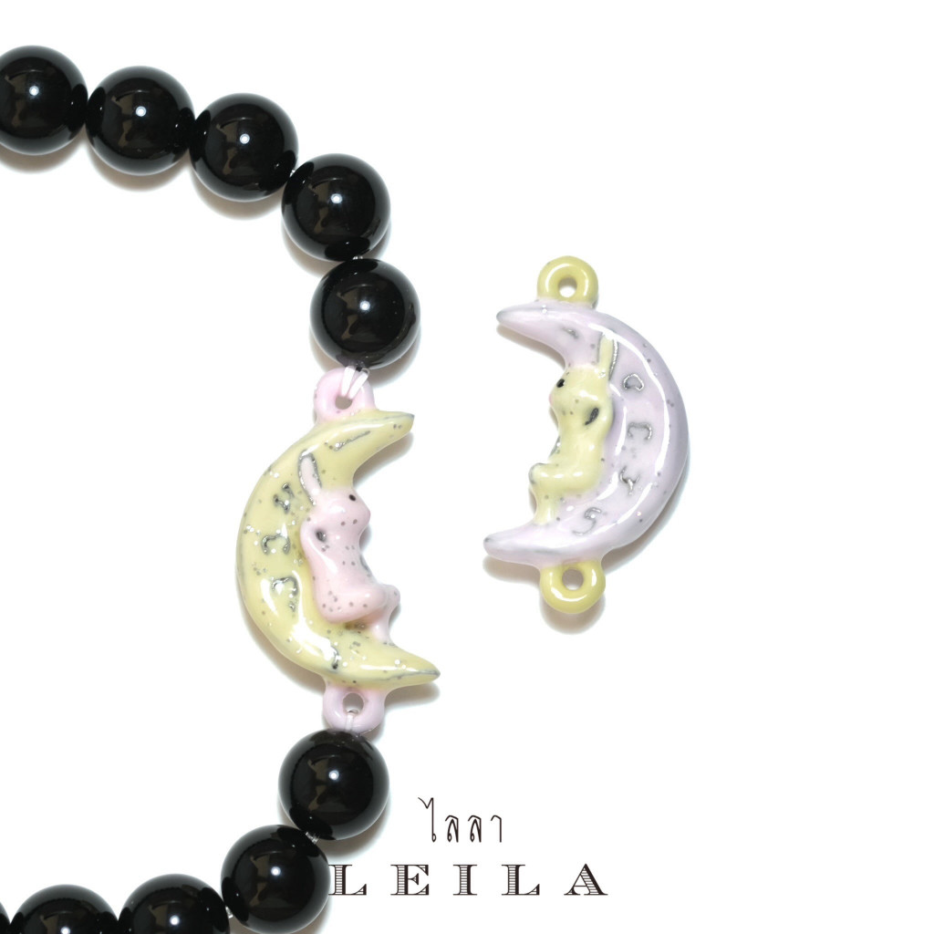 Leila Amulets กระต่ายซบจันทร์ Baby Leila Collection (พร้อมกำไลหินฟรีตามรูป)
