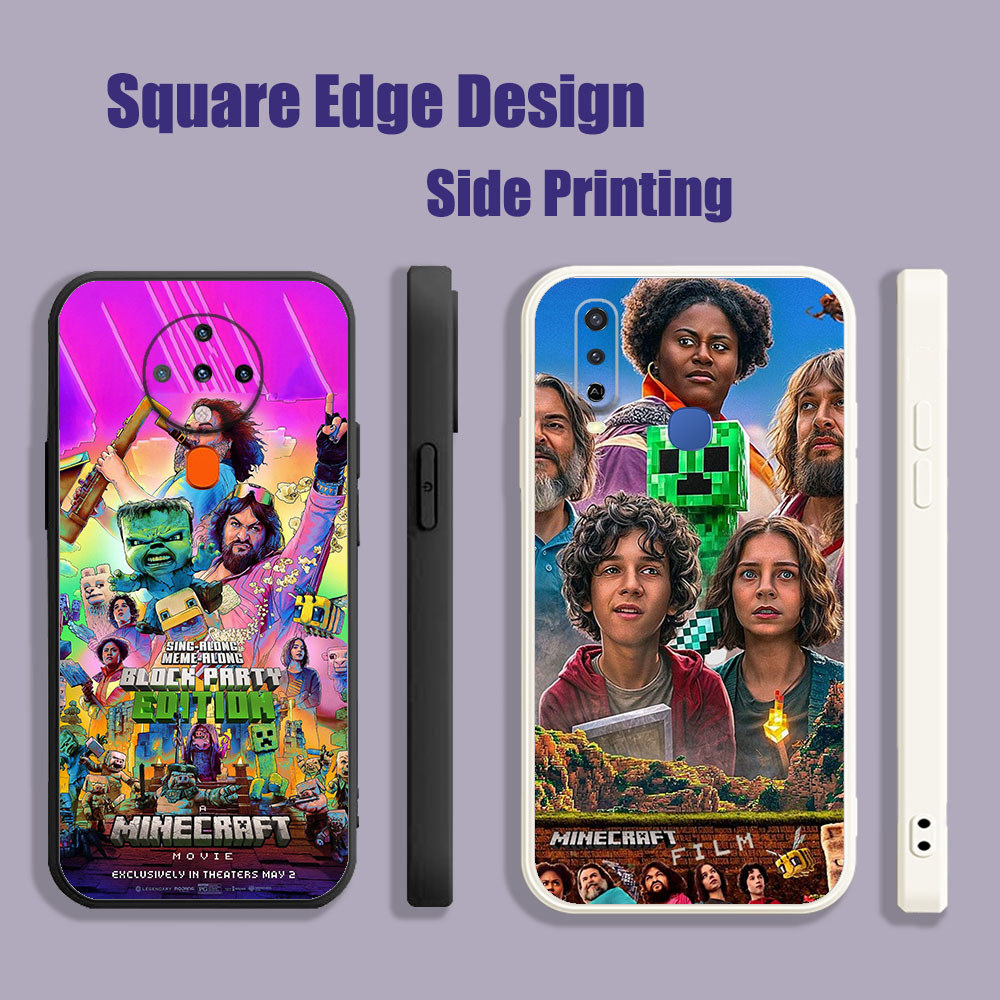 ปลอกสําหรับ iPhone X XS MAX XR 13 Pro 7 8 Plus A ภาพยนตร์ Minecraft My World BOX07 เคสโทรศัพท์ขอบสี่
