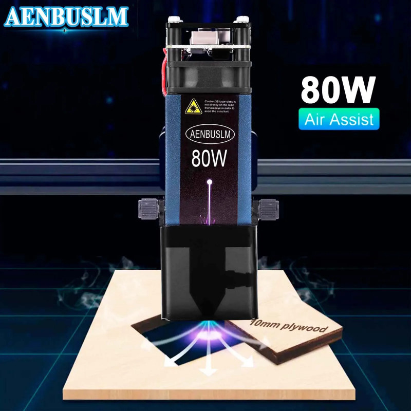 AENBUSLM 40W 80W Laser Module 450nm TTL/ PWM Laser Head Blue Laser for CNC Laser Engraving Cutting
