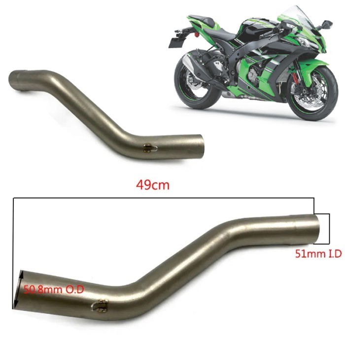 ZX10R ZX6R Motorcycle Stainless Steel Exhaust Pipe Middle Link Connector ZX-6R Fit For Kawasaki ZX-