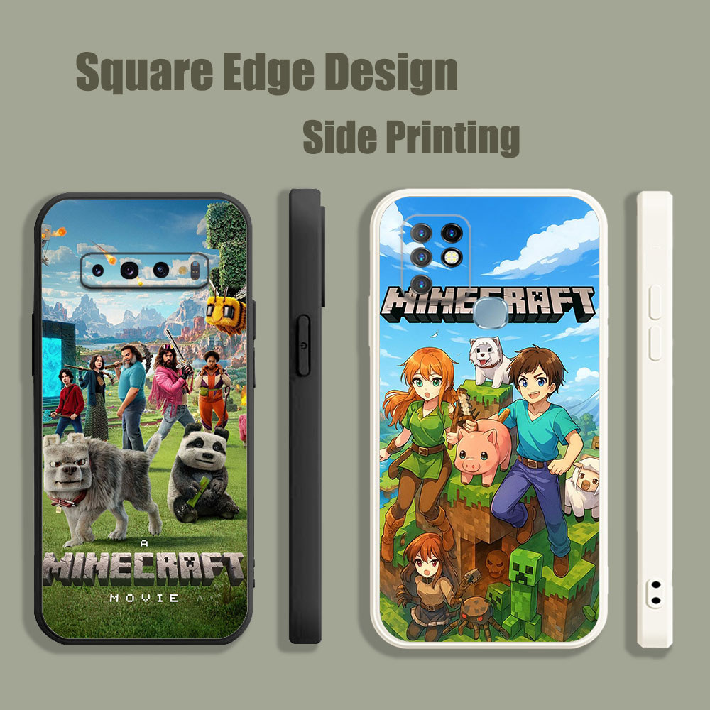 ปลอกสําหรับOPPO A5 A9 A53 A32 A7X Reno 6 5 Z 2020 5G Minecraft CreeperสีดํานีออนกราฟิกTเสื้อBox02 เค