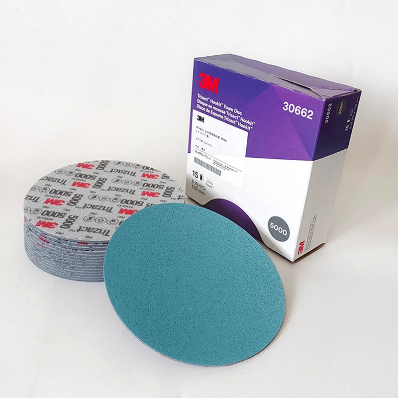 3M 30662 Trizact Foam Disc Pyramid Sandpaper 6 Inch 152mm Car Polishing Flocking Disc Finely Polish