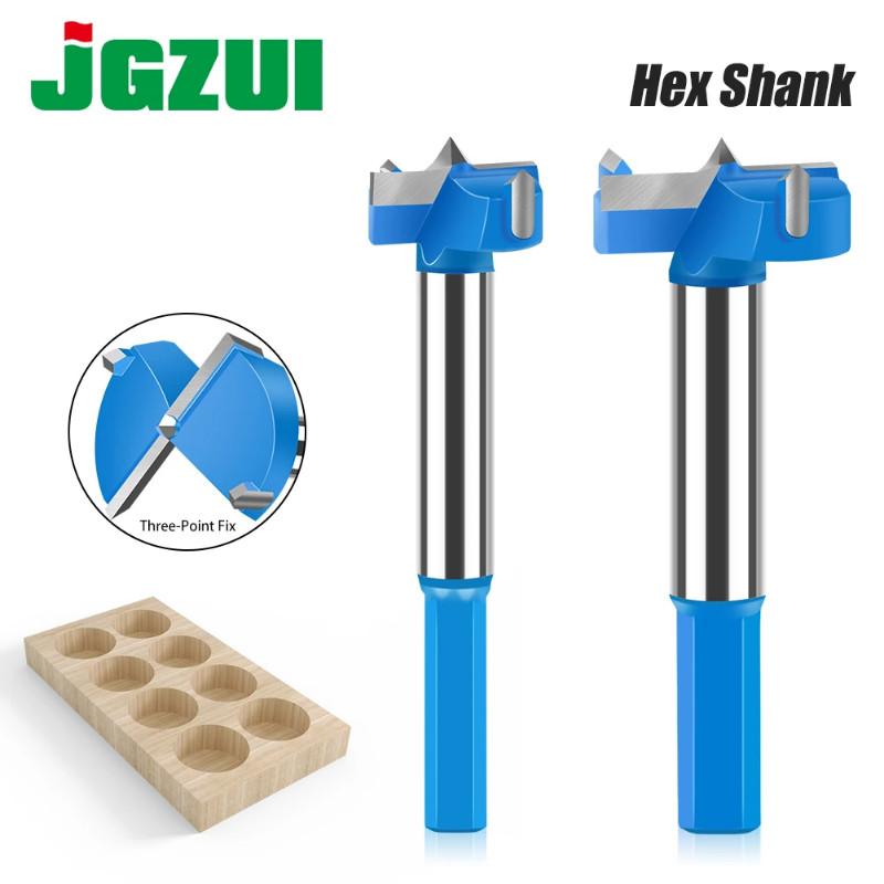 Hex Shank Hinge Boring Drill Bit 16-50mm Hole Saw Cutter Tungsten Carbide Wood Router Bit Woodworki