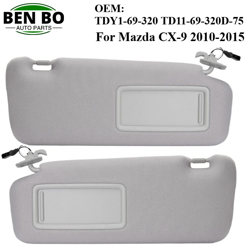Left/Right/Pair OEM TDY1-69-320 TD11-69-320D-75 Car Sun Visor With Mirror Light For Mazda CX-9 Spor