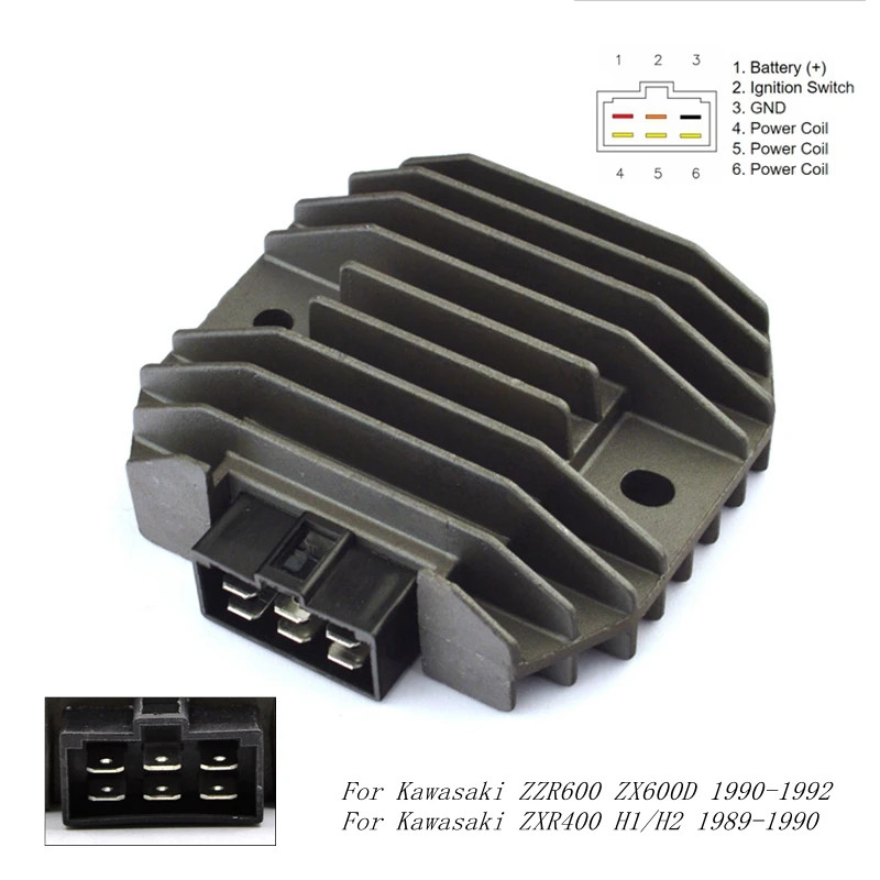 Rectifier Voltage Regulators For Kawasaki ZZR600 ZX600D 1990-1992 ZXR400 KLF300 GPX600 VN1500 ZR750