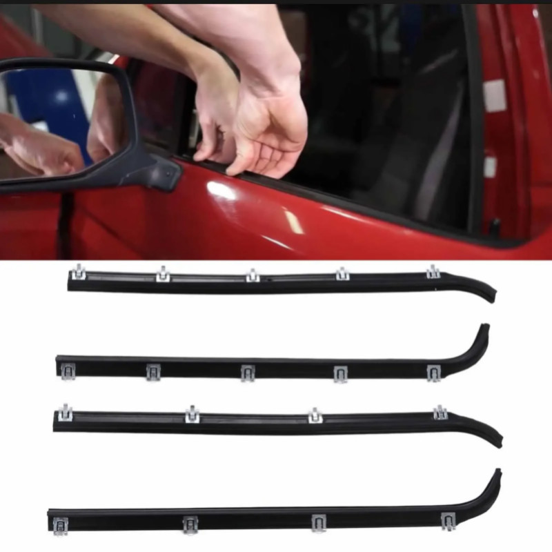 4pcs Door Window Sweep Weatherstrip Kit Felts Seals OE AM-41543318 For Bronco F150 Truck 198796 Car