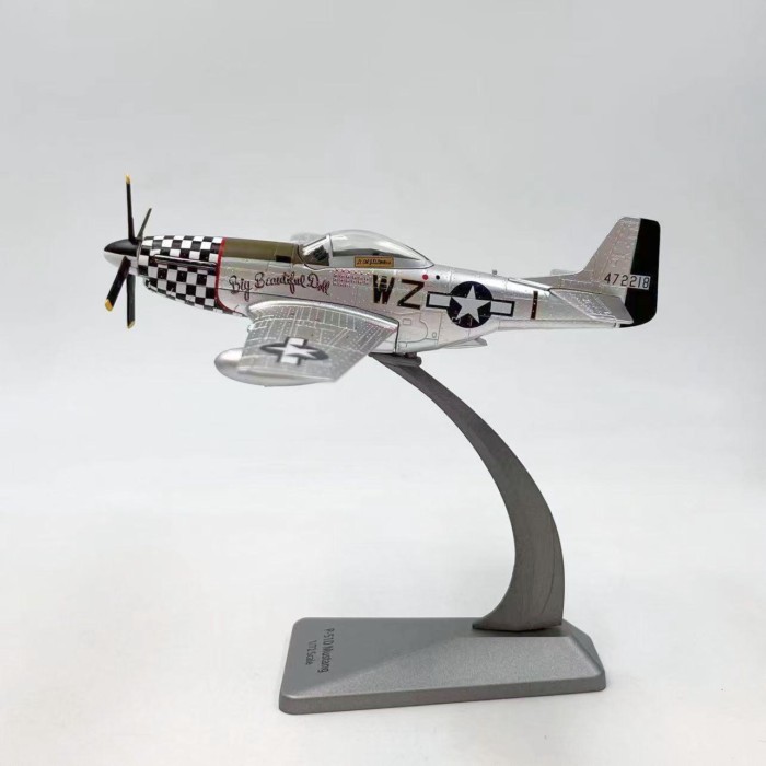 1: 72 World War II Alliance US Army Airlines P-51D Mustang Fighter สินค้าสําเร็จรูปเครื่องบินโลหะผสม