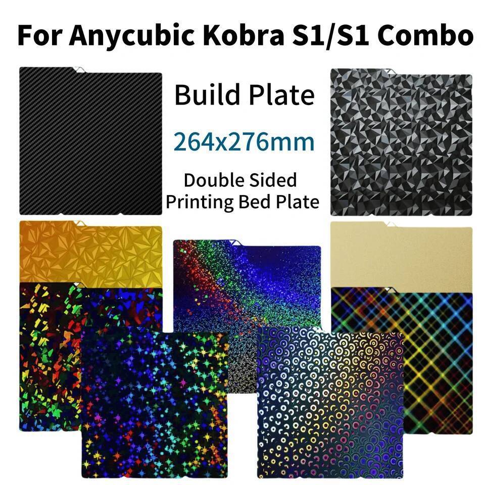 สําหรับ Anycubic Kobra S1 แผ่น Pei แผ่น 264x276 มม.C Textured Kobra S1 Combo สร้างแผ่นสองด้าน PEO PE