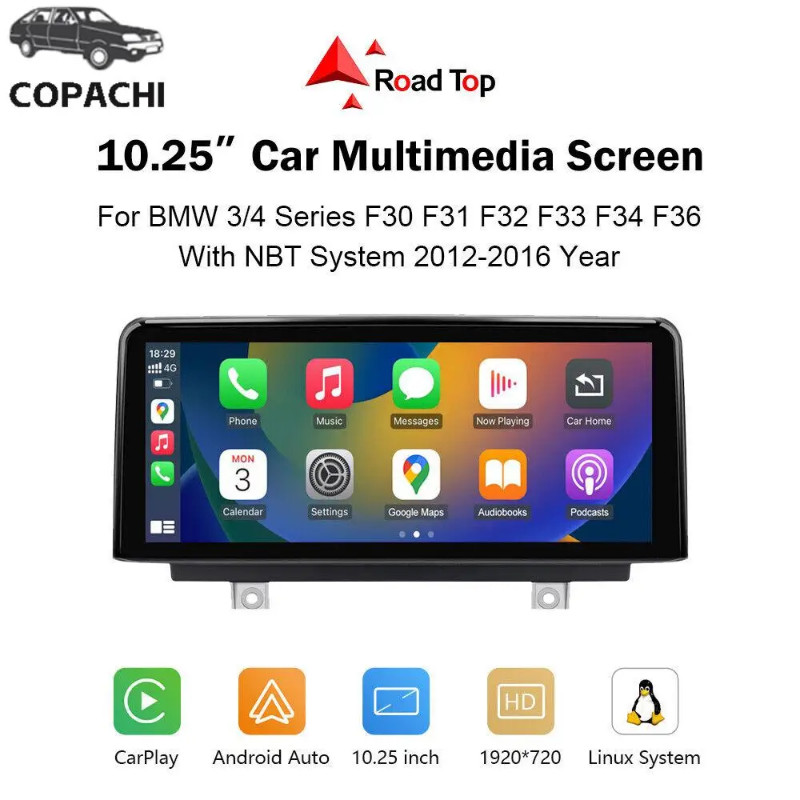 1Pc LHD 10.25' Wireless CarPlay Touchscreen Stereo For BMW NBT F30 F31 F32 F33 F34 F36 2012-2016 Ca