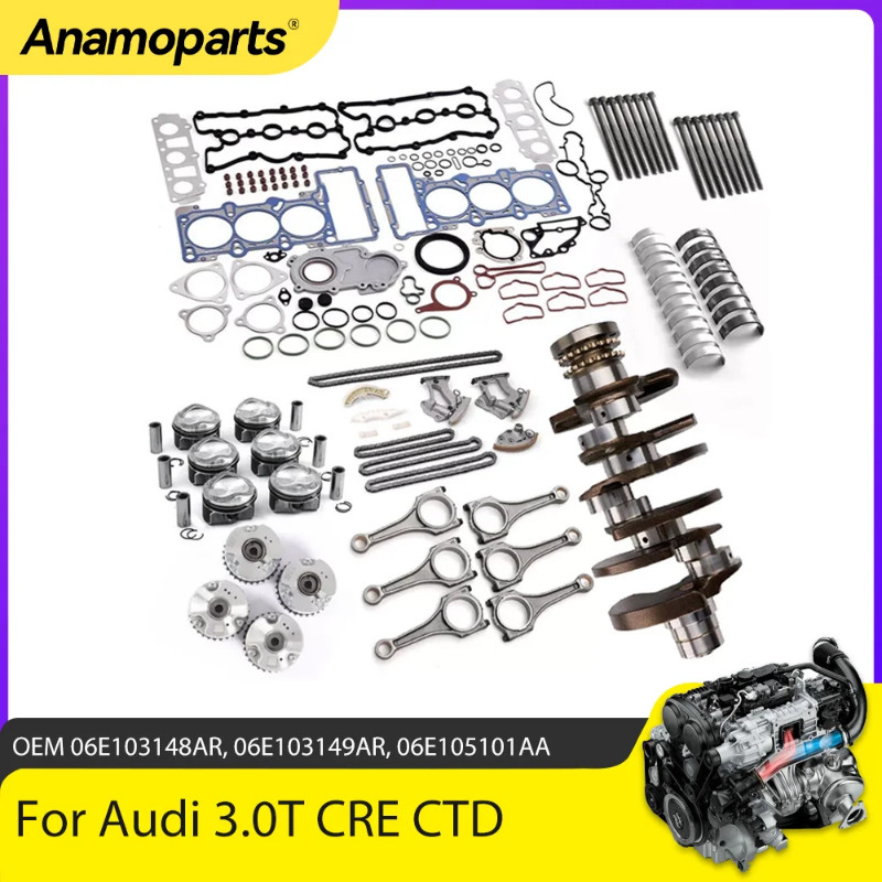 Engine Parts Overhaul Rebuild Gasket Set Crankshaft Rod Timing Kit Fit 3.0 L T CRE CTD EA837 For Au