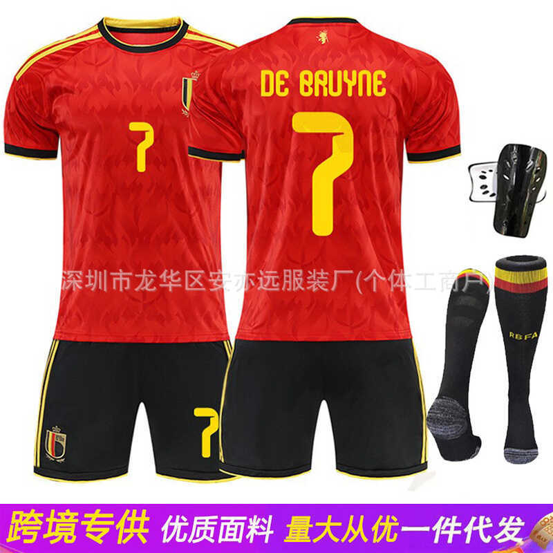 เสื้อกีฬาฟุตบอลทีมชาติเบลเยียม หมายเลข 7 De Bruyne และ Lukaku สำหรับผู้ชาย