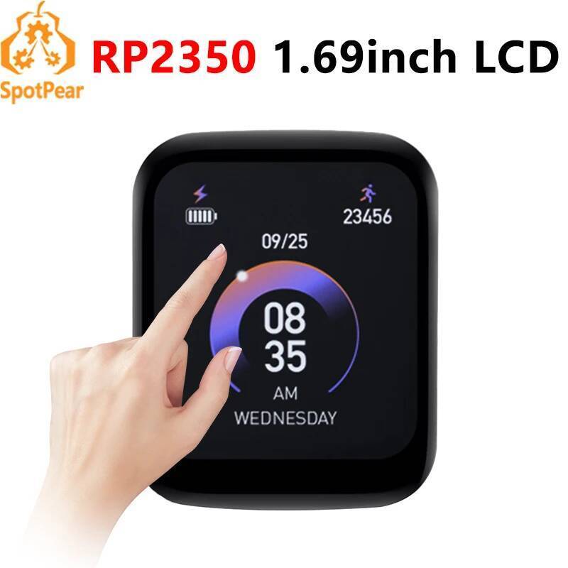 Raspberry Pi Pico 2 RP2350 1.69 นิ้ว LCD TouchScreen Development Board 240x280 1.69 นิ้วจอแสดงผล QMI