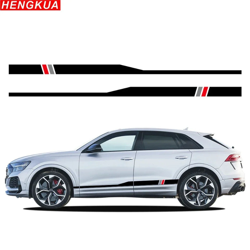 Automotive Stripe Door Decals, vinyl decals, tuning accessories, Audi Q8, SQ8, RS, TFSI,Quattro,E-t