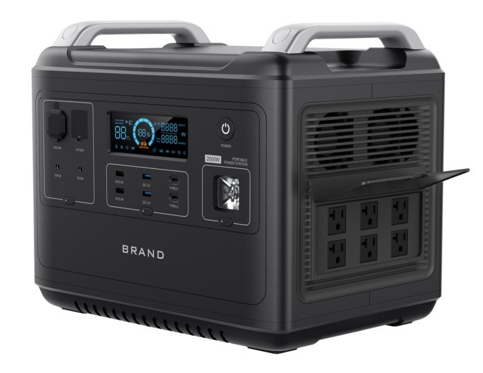 Huge Capacity 2000W Portable Power Station Solar Generator Energy Storage Power Supply LiFePO4 Batt