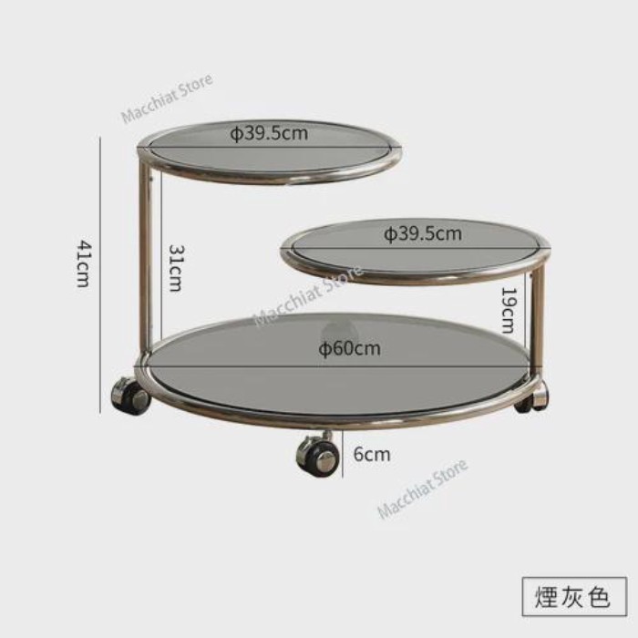 Revolving coffee table 360 roller tempered glass vintage  furniture ins net red