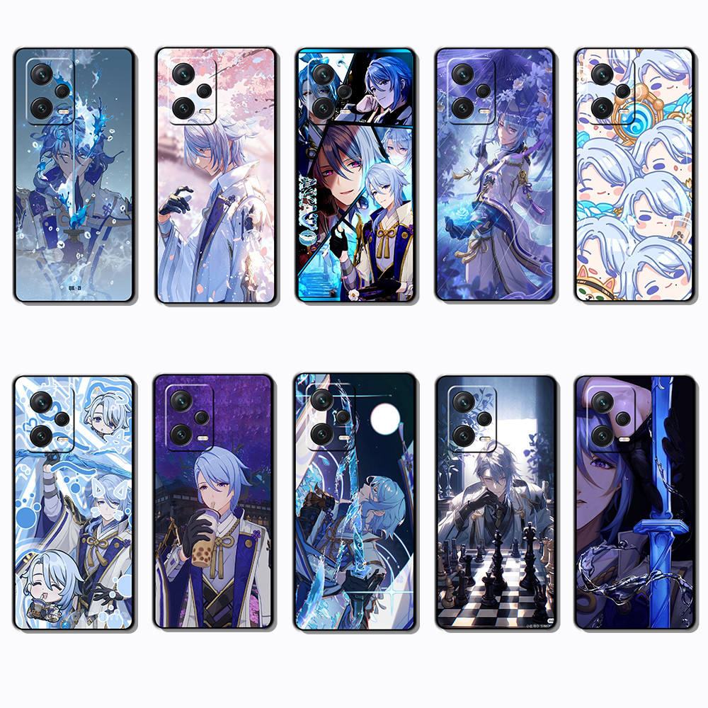 สําหรับ Xiaomi Poco M4 M5S F2 F3 F4 F5 X4 GT Pro Kamizato Ayato Soft เคส TPU สีดํา