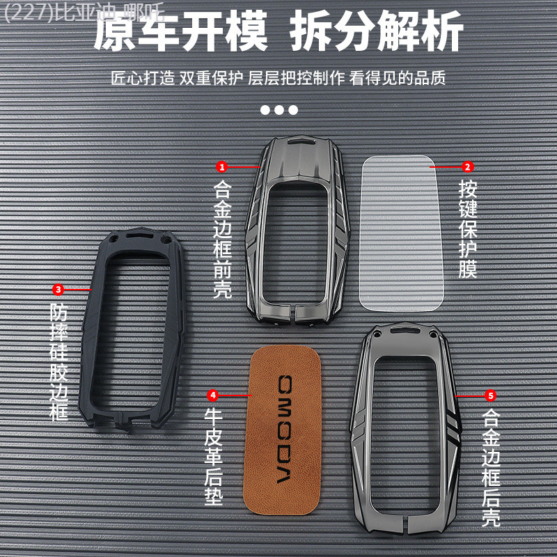 【2022 -2025】 มาเลเซีย Chery OMODA C5 ฝาครอบกุญแจ OMODA 3 s5 รถหัวเข็มขัดป้องกันโลหะพิเศษ