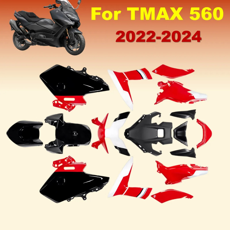 Panel Bodywork Frame Protector Kits For YAMAHA TMAX560 2022 2023 2024 Tmax-560 TMAX 560 Glossy red