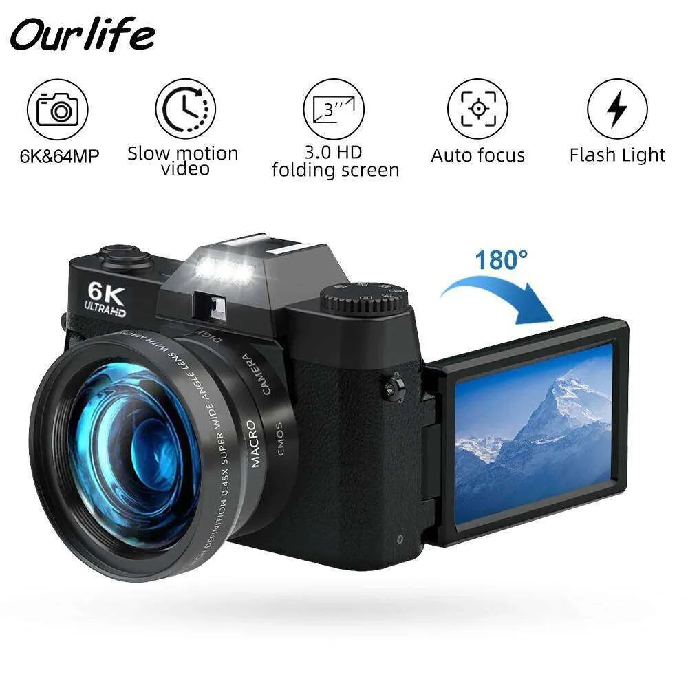 Ourlife Compact Digital Photography K WIFI Webcam Vintage Vlog Video Recorder Youtube MP Camcorder X