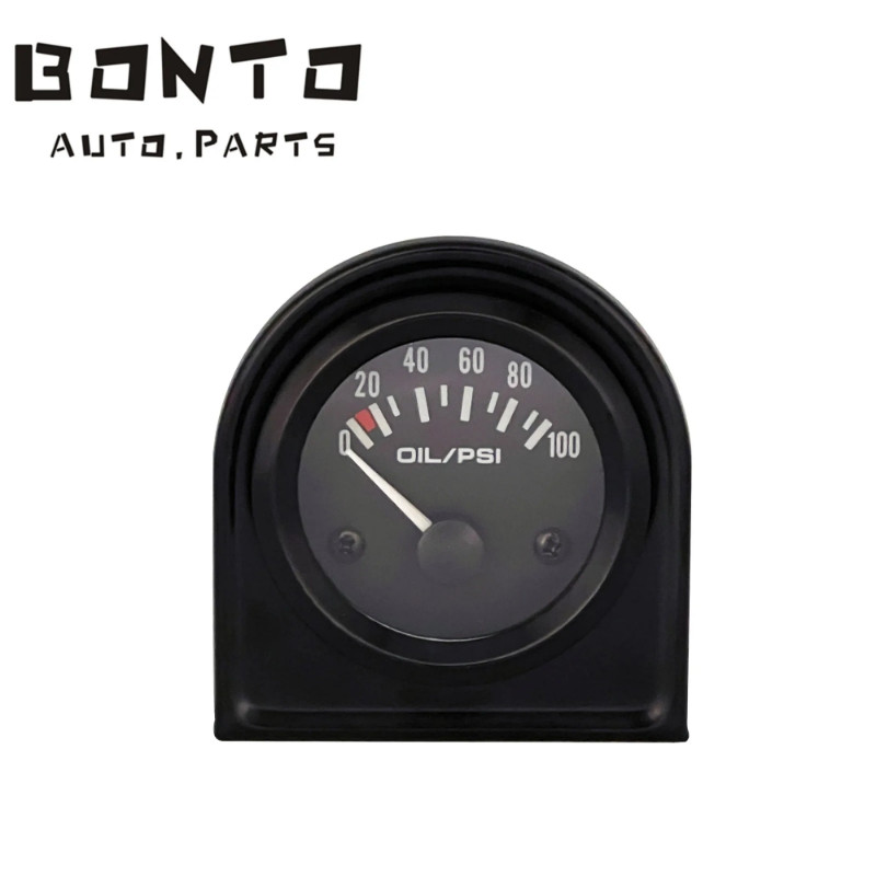 BONTO 2" 52mm Oil Pressure Gauge Oil Press Meter W/ 1/8 NPT Sensor 0-100 PSI LED 12V