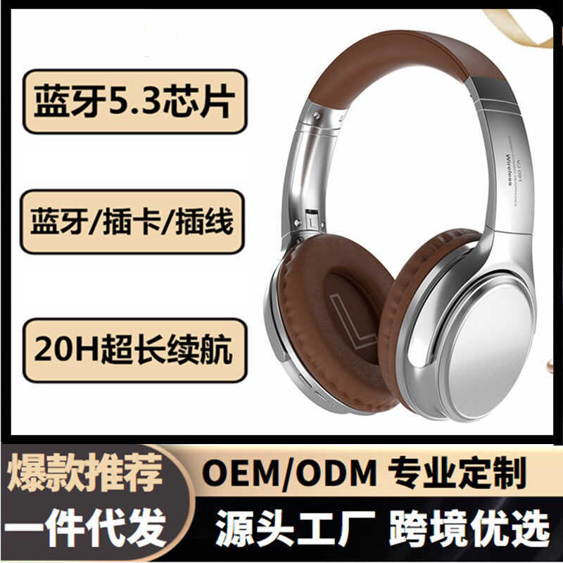 ชุดหูฟังบลูทูธชุดหูฟังย้อนยุคการ์ด Plug-In เพลงพับได้ชุดหูฟังตัดเสียงรบกวนไร้สาย Meladean สไตล์ VJ90