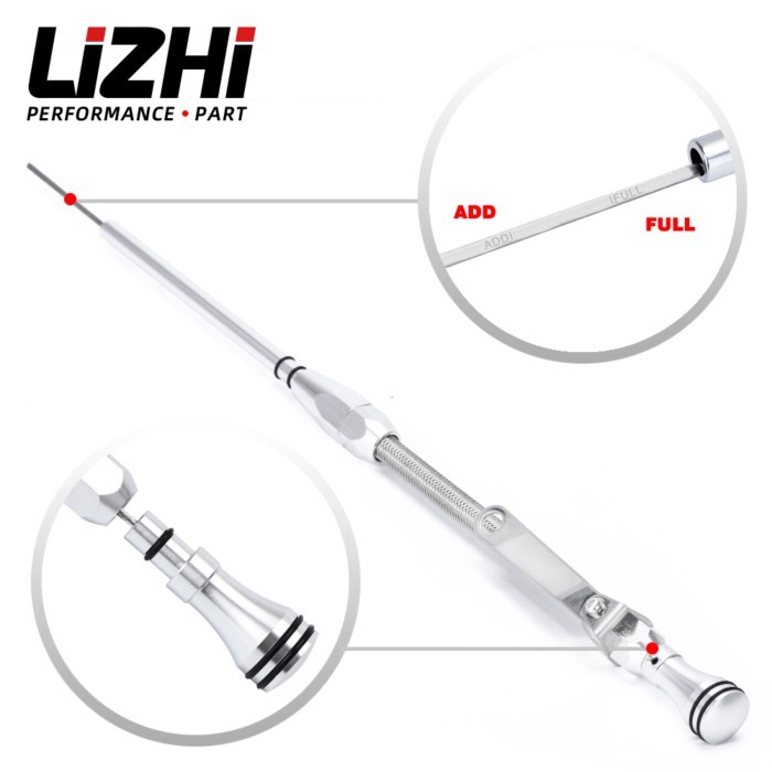 LIZHI Engine Oil Dipstick Tube 80s later For Chevy SBC 267/305/350/400 4.4/5.7/6.6L Flexible Passen