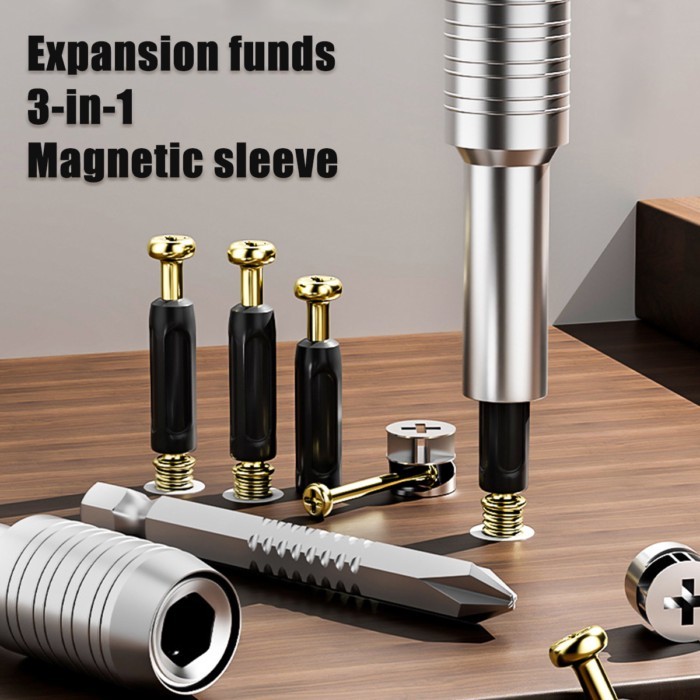 Hexagonal Strong Magnetic Socket Screwdriver Head Connecting Rod Telescopic Cross Screwdriver Head