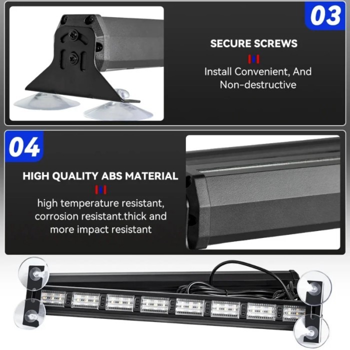 LED Strobe Warning Flashing Car Light Emergency Signal Lamp Firemen Fog Windshield Lighting Yellow