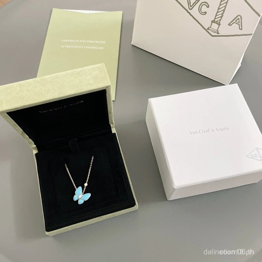Van Cleef Van Cleef & Arpels[สร้อยคอผีเสื้อสีฟ้า V]หากบาน ผีเสื้อจะมาตามธรรมชาติ!สร้อยคอนี้ประณีตมา