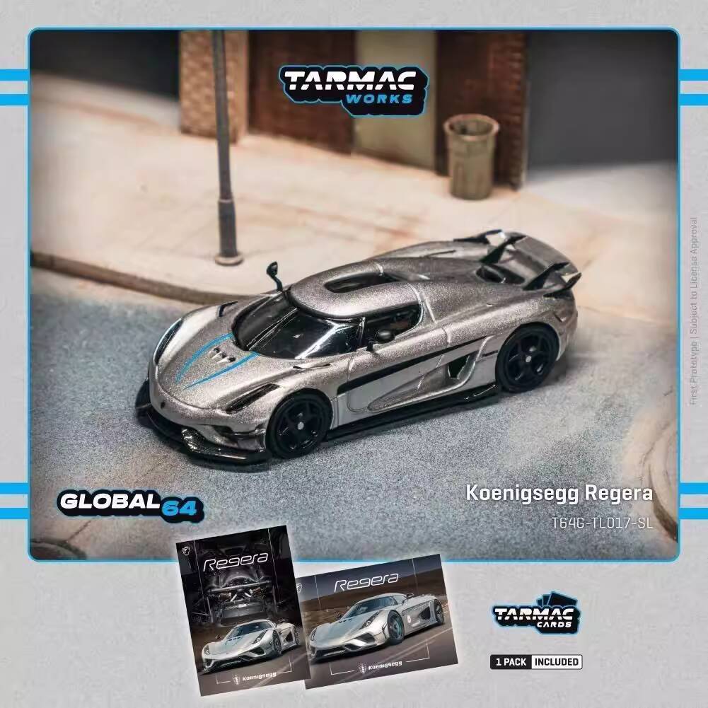 TW 1: 64 Koenigsegg Koenigsegg Regera Silver Blue Strip Alloy Car Model