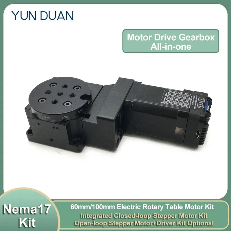Motorized Hollow Rotating Platform Nema17 Reducer Electric Rotary Positioning Indexing Plate Inspec