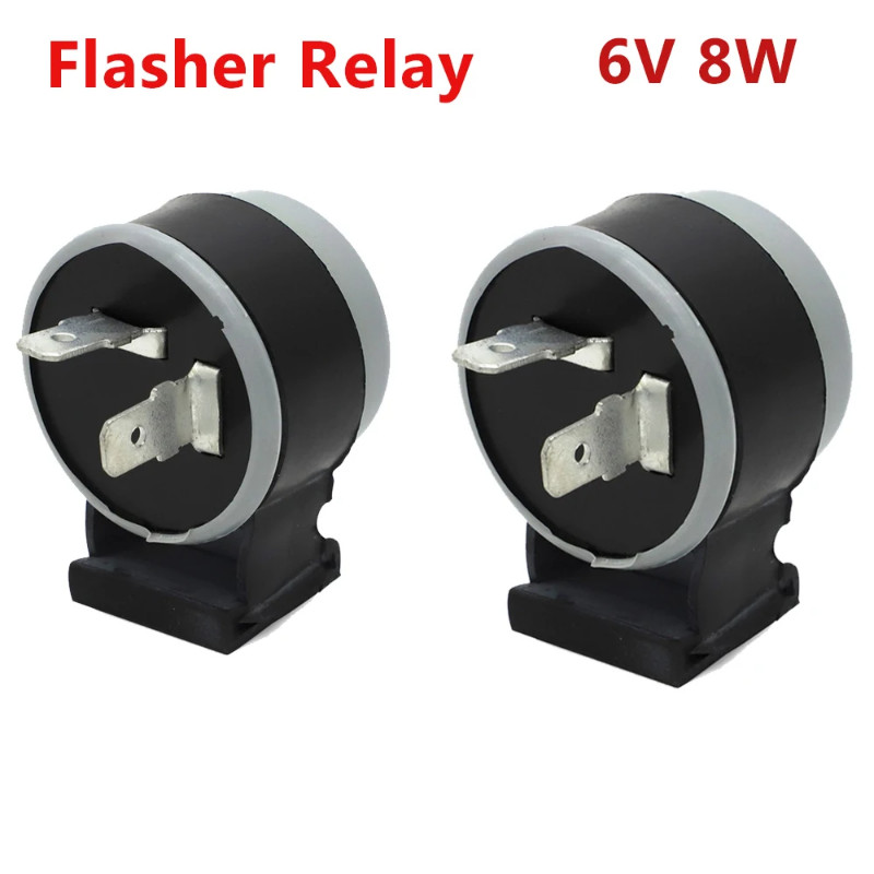 2-Prong Connection Flasher Relay 6V 8W Turn Signal Flasher Winker Relay for Honda Suzuki Kawasaki Y