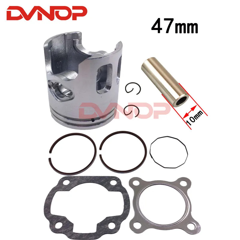 70cc 47mm Cylinder PISTON Piston+ Rings +Gasket + 10mm Wrist Pin SET 10MM PIN FOR JOG MINARELLI 2-S