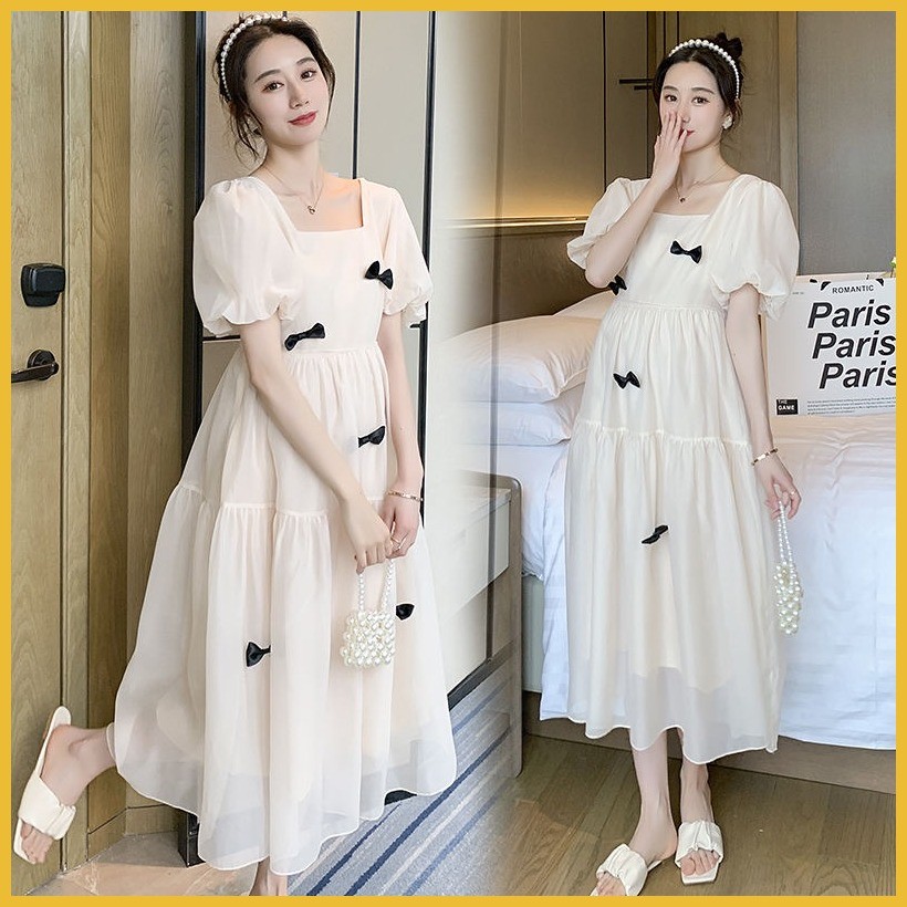 ชุดคลุมท้องเดรสไซส์ใหญ่เนื้อผ้านุ่มเบาใส่สบายไม่กระทบลูกน้อย แฟชั่นคุณแม่ตั้งครรภ์ สำหรับทุกวัน ไซส์