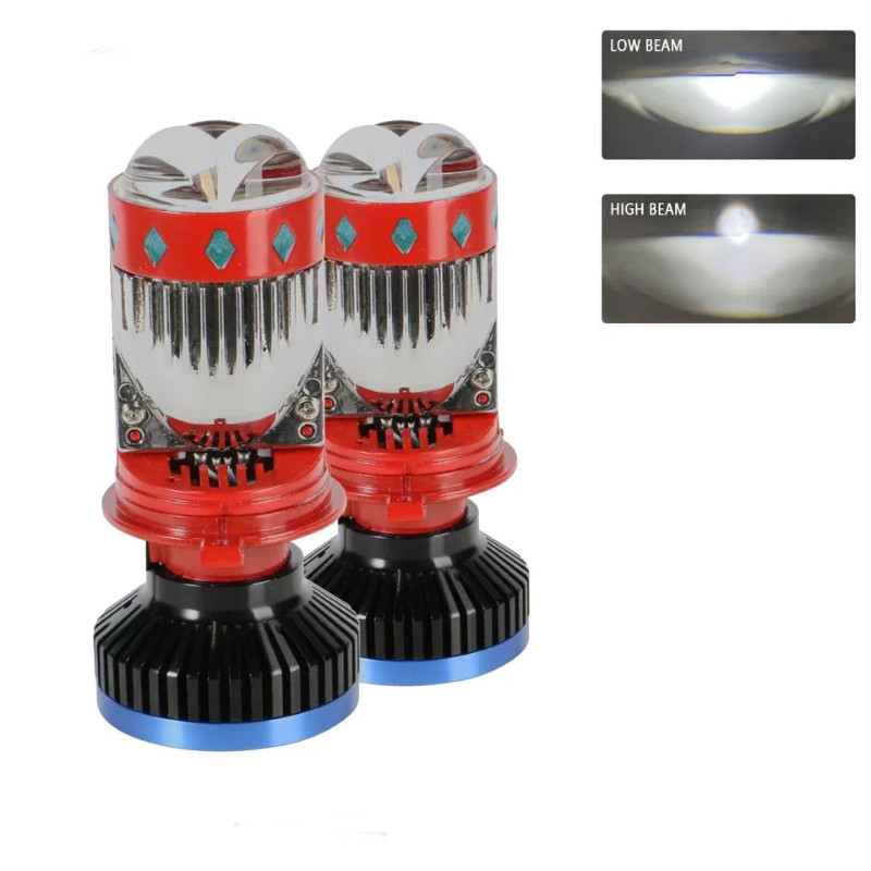 T8 H4 Mini Projector High Power Lens H4 LED Headlights 6000K LED Laser Bulb Automotive Retrofitting