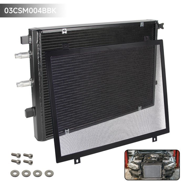 Front Mount Heat Exchanger Radiator For 15-19 BMW M2C M3 M4 F80 F82 F87 S55 3.0L + Cover Competitio