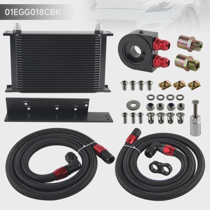 25 Row AN10 Oil Cooler Bolt On Kit Fits for Nissan Fairlady 350Z Z33 03-08 3.5L/370Z Z34 09-17 3.7L