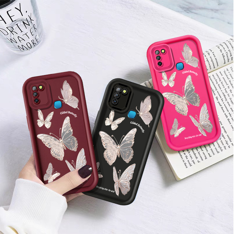 แฟชั่นน่ารักเงินบินผีเสื้อเคสโทรศัพท์สําหรับ Infinix X650B X655F X655C X657B X657C X665E X669C X670 