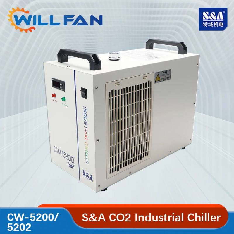 Will Fan  S&A CW5000 CW5200 Industry Water Chiller For Co2 Laser Cut Engraving Machine Cooling 100w