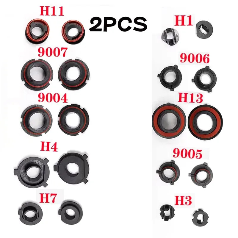 2Pcs Car LED Headlight Bulb Base Adapter Socket Holder HB4/HB3/H11/H7/H4/H3/H1 9004 9005 9006 9007