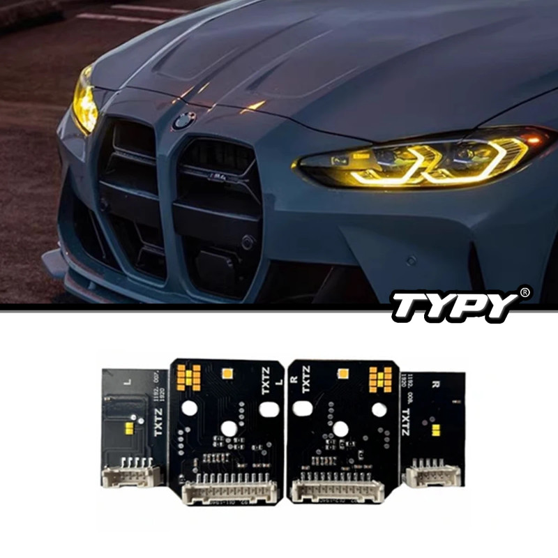 TYPY Car Lights For BMW M3 M4 Angel Eyes DRL CSL 4 Series DRL LED Boards G80 G22 G82 G23 G26 Lemon