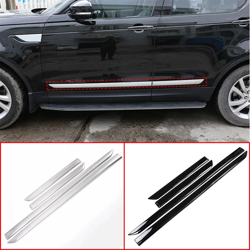 4pcs Car Door Side Skirt Long Strip Stickers Trims For Land Rover Discovery 5 LR5 L462 Auto Body De